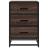 Bedside Cabinet Brown Oak 40x34.5x60 cm Engineered Wood and Metal