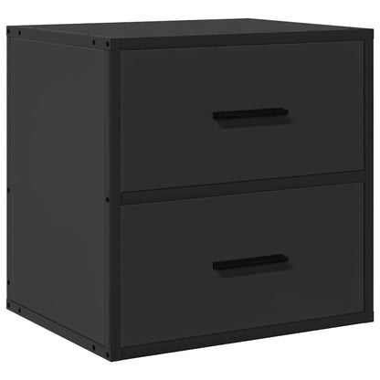 Wall-mounted Bedside Cabinet Black 40x31x39.5 cm