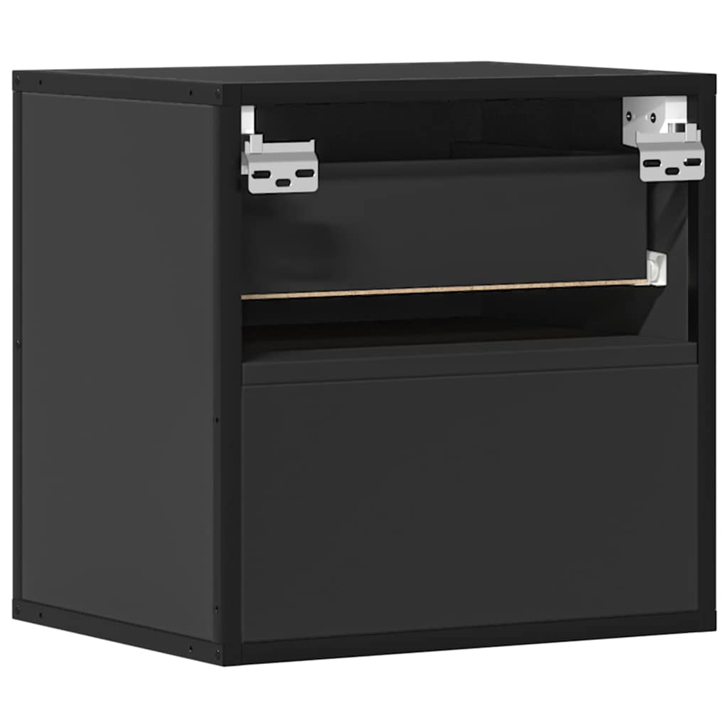 Wall-mounted Bedside Cabinet Black 40x31x39.5 cm