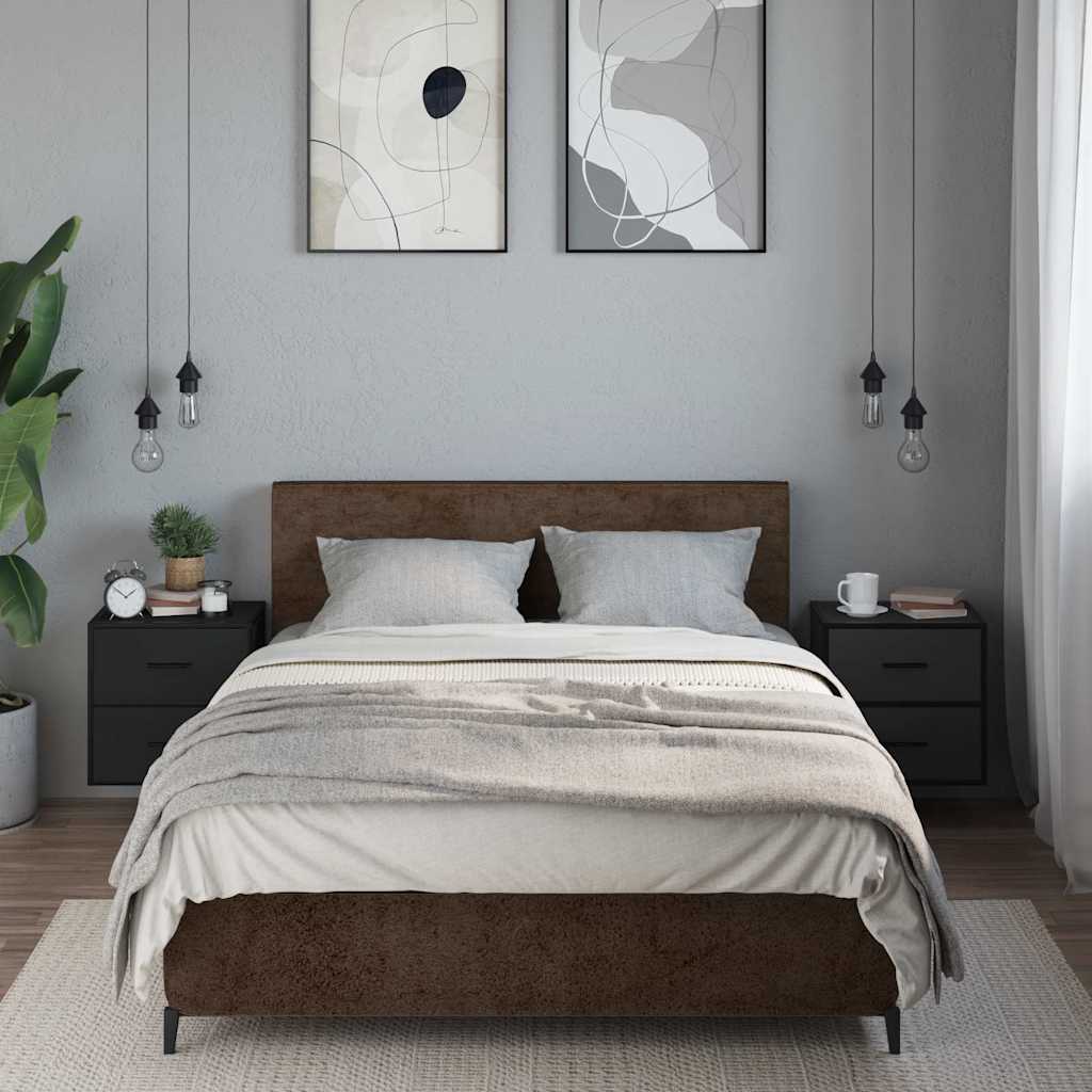 Wall-mounted Bedside Cabinets 2 pcs Black 40x31x39.5 cm