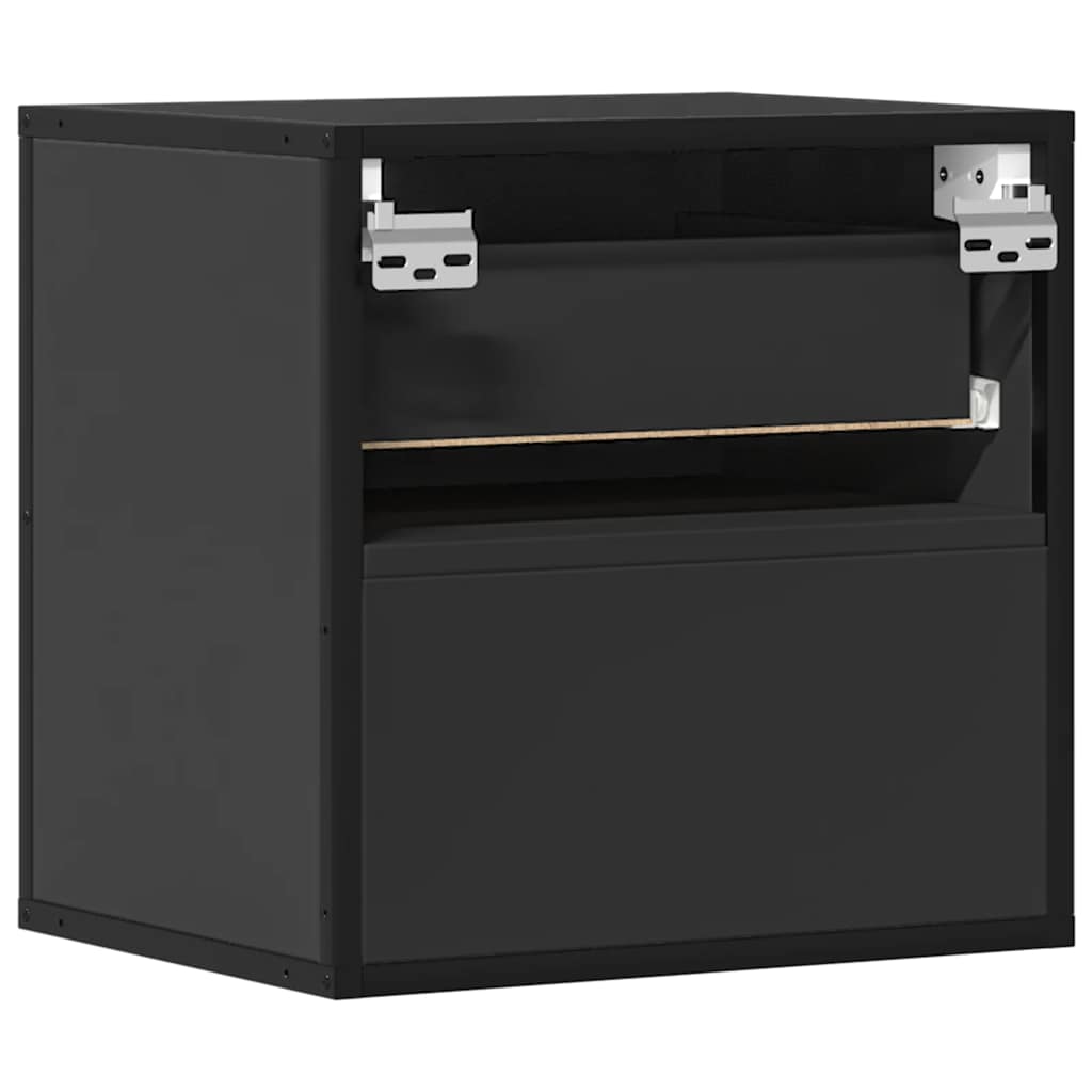 Wall-mounted Bedside Cabinets 2 pcs Black 40x31x39.5 cm