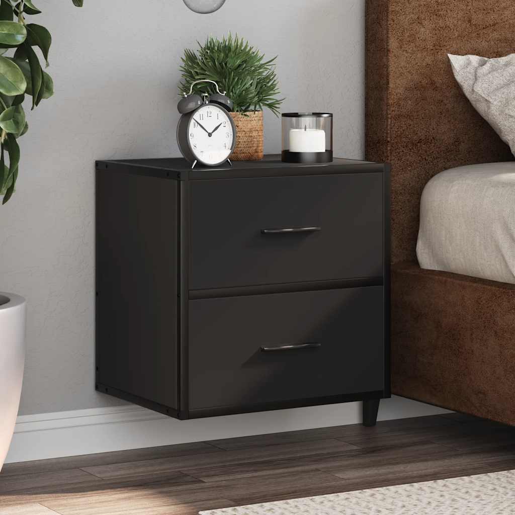 Wall-mounted Bedside Cabinets 2 pcs Black 40x31x39.5 cm