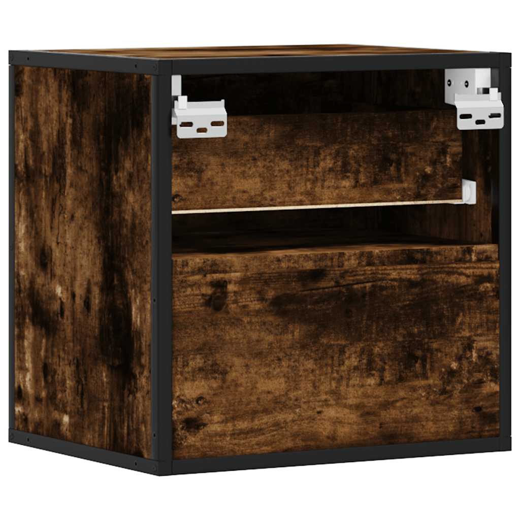 Wall-mounted Bedside Cabinet Smoked Oak 40x31x39.5 cm