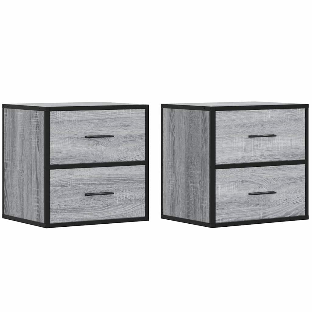 Wall-mounted Bedside Cabinets 2 pcs Grey Sonoma 40x31x39.5 cm