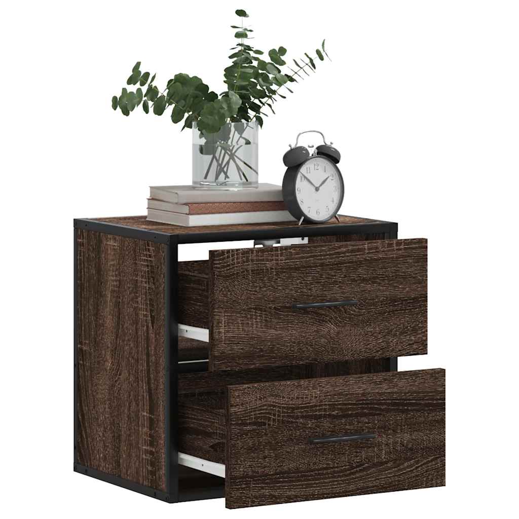 Wall-mounted Bedside Cabinet Brown Oak 40x31x39.5 cm