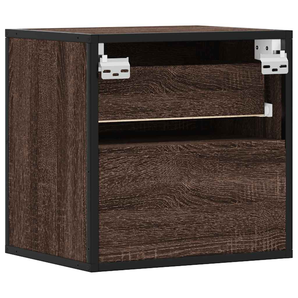 Wall-mounted Bedside Cabinet Brown Oak 40x31x39.5 cm