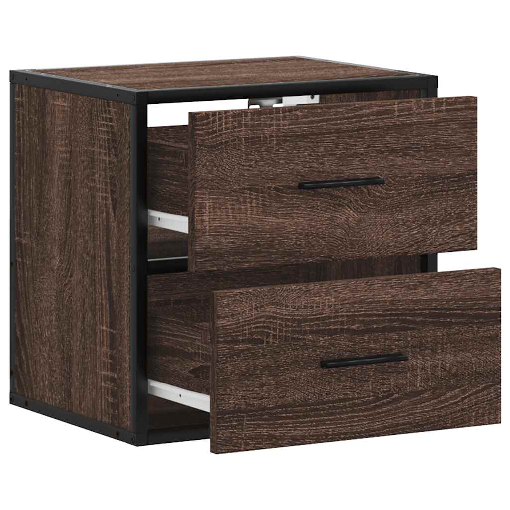 Wall-mounted Bedside Cabinet Brown Oak 40x31x39.5 cm