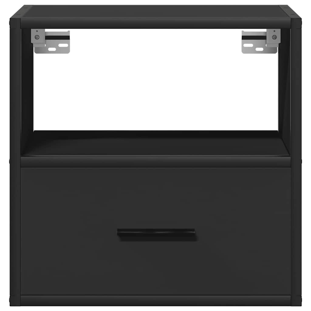 Wall-mounted Bedside Cabinet Black 40x31x39.5 cm