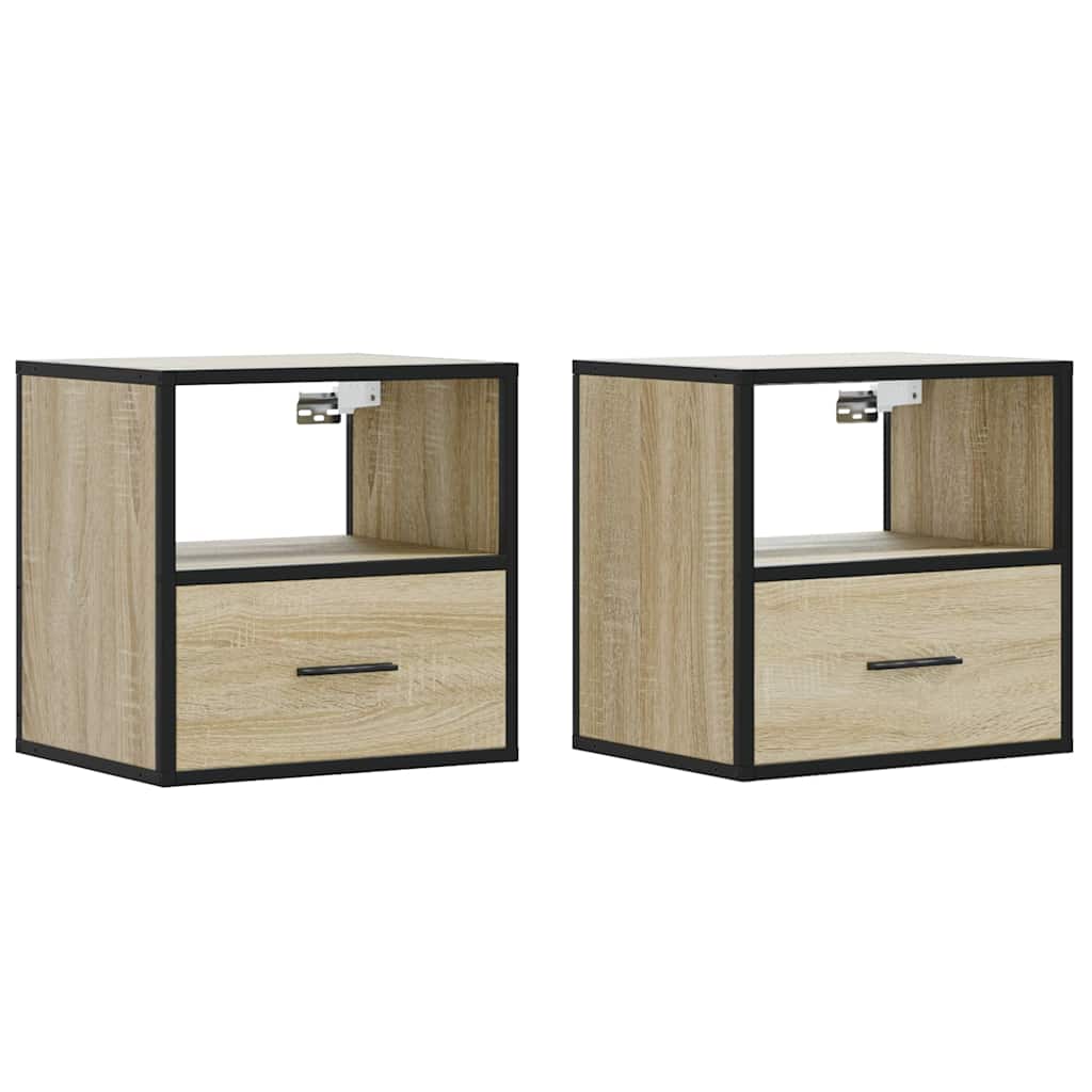 Wall-mounted Bedside Cabinets 2 pcs Sonoma Oak 40x31x39.5 cm
