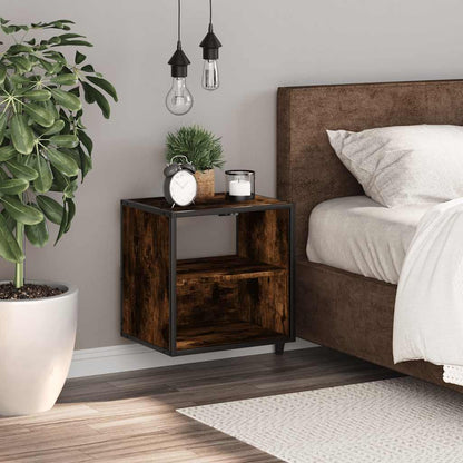 Wall-mounted Bedside Cabinet Smoked Oak 40x31x39.5 cm