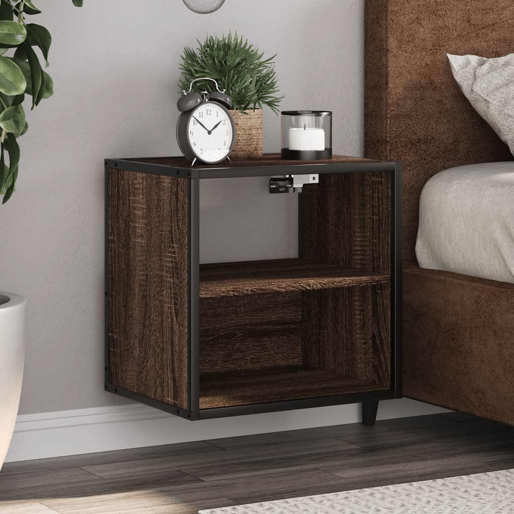 Wall-mounted Bedside Cabinets 2 pcs Brown Oak 40x31x39.5 cm