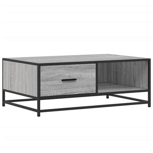 Coffee Table Grey Sonoma 90x57x35 cm Engineered Wood and Metal