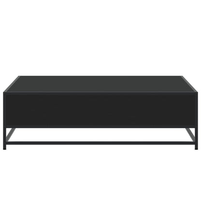 Coffee Table Black 100x100x30 cm Engineered Wood and Metal