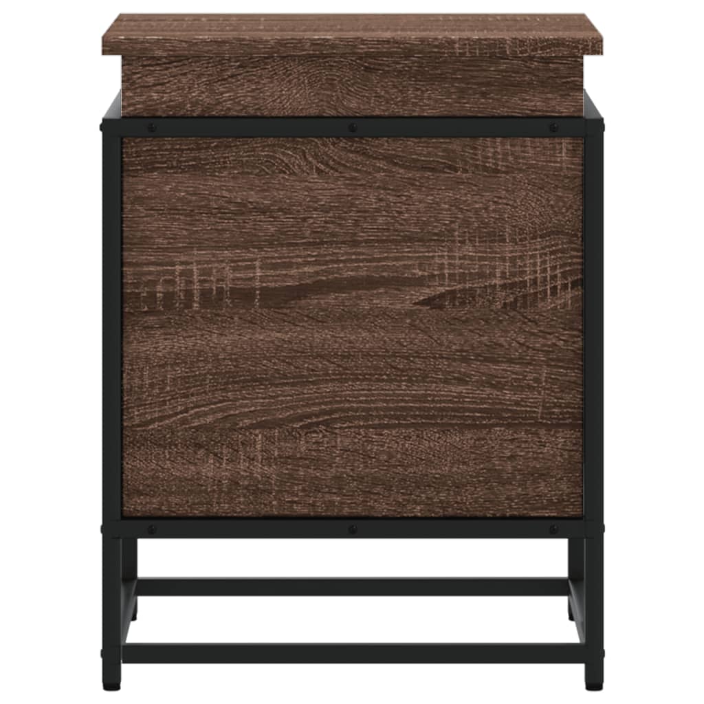 Storage Box with Lid Brown Oak 40x40x51.5 cm Engineered Wood