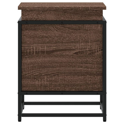 Storage Box with Lid Brown Oak 40x40x51.5 cm Engineered Wood