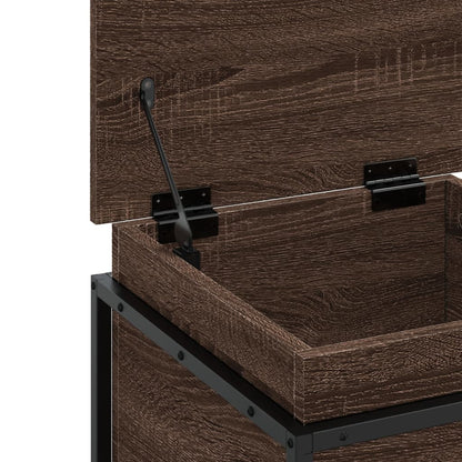 Storage Box with Lid Brown Oak 40x40x51.5 cm Engineered Wood