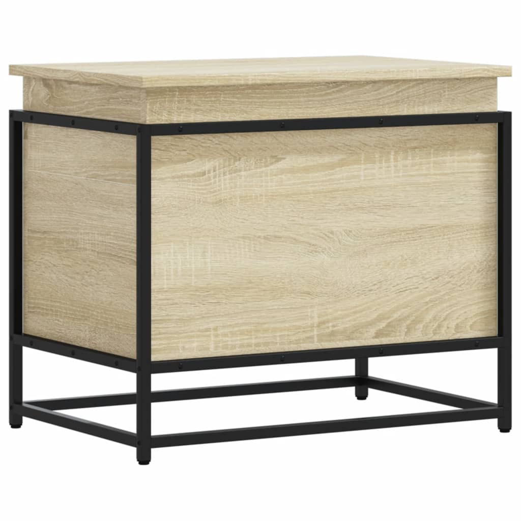 Storage Box with Lid Sonoma Oak 60x40x51.5 cm Engineered Wood