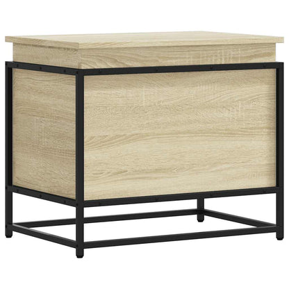 Storage Box with Lid Sonoma Oak 60x40x51.5 cm Engineered Wood