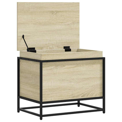 Storage Box with Lid Sonoma Oak 60x40x51.5 cm Engineered Wood