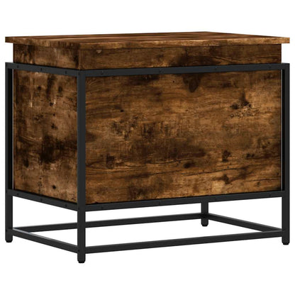 Storage Box with Lid Smoked Oak 60x40x51.5 cm Engineered Wood