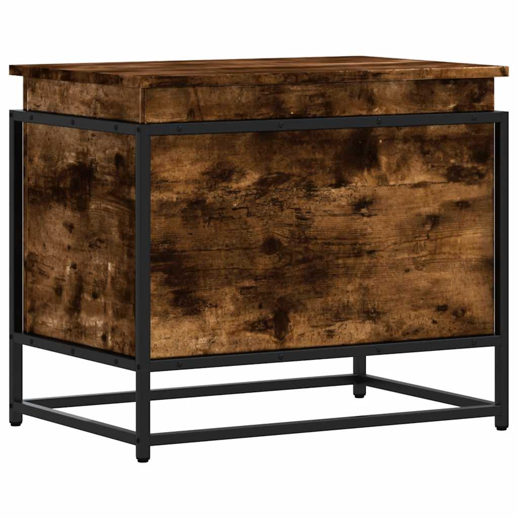 Storage Box with Lid Smoked Oak 60x40x51.5 cm Engineered Wood