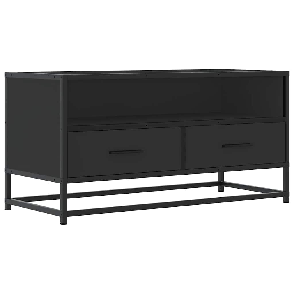 TV Cabinet Black 80x34.5x40 cm Engineered Wood and Metal