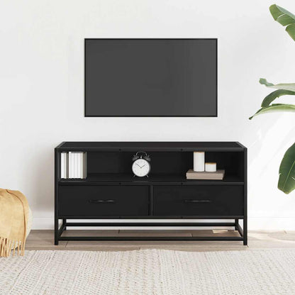 TV Cabinet Black 80x34.5x40 cm Engineered Wood and Metal