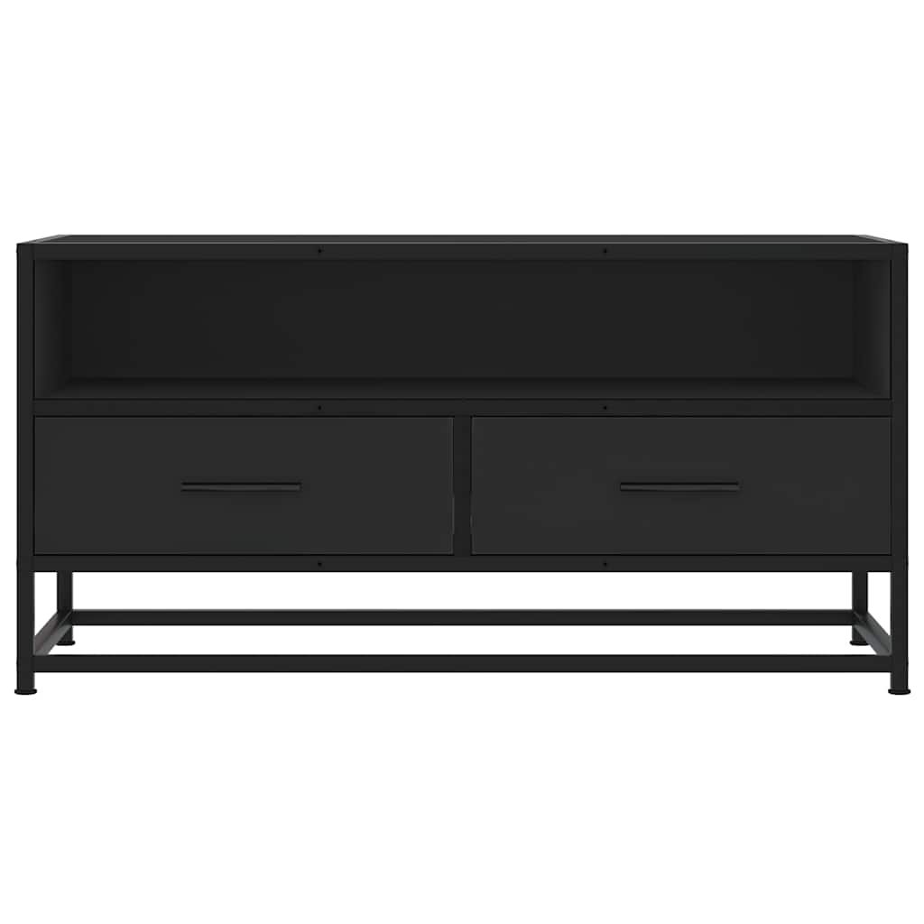 TV Cabinet Black 80x34.5x40 cm Engineered Wood and Metal