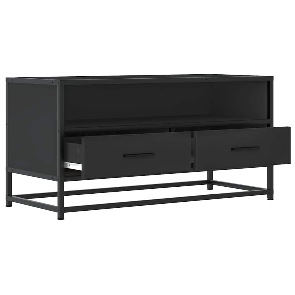 TV Cabinet Black 80x34.5x40 cm Engineered Wood and Metal