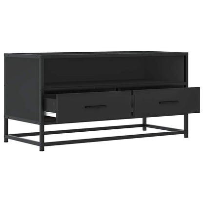 TV Cabinet Black 80x34.5x40 cm Engineered Wood and Metal