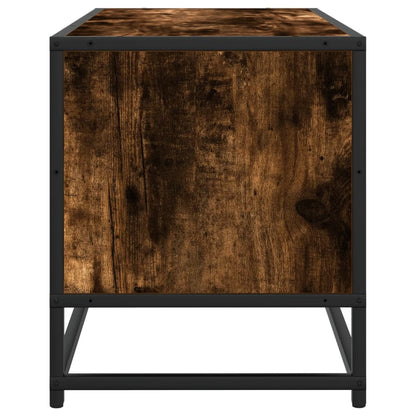 TV Cabinet Smoked Oak 80x34.5x40 cm Engineered Wood and Metal