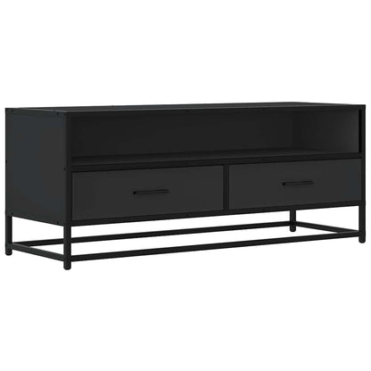 TV Cabinet Black 100x34.5x40 cm Engineered Wood and Metal