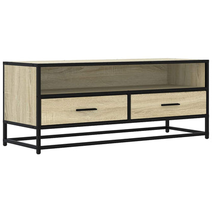 TV Cabinet Sonoma Oak 100x34.5x40 cm Engineered Wood and Metal
