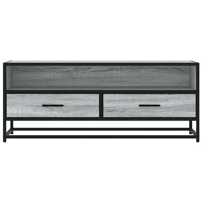 TV Cabinet Grey Sonoma 100x34.5x40 cm Engineered Wood and Metal