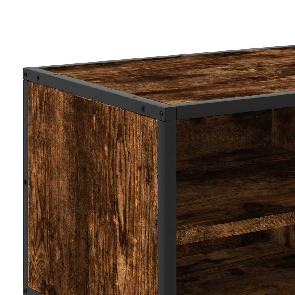 TV Cabinet Smoked Oak 80x34.5x40 cm Engineered Wood and Metal