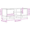 TV Cabinet Sonoma Oak 100x35x41 cm Engineered Wood and Metal