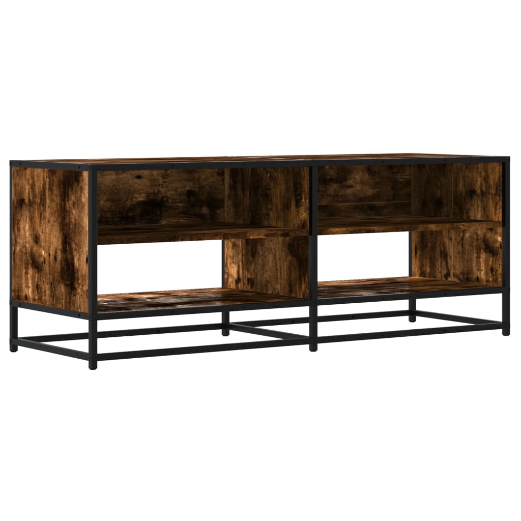 TV Cabinet Smoked Oak 120,5x40x46 cm Engineered Wood and Metal