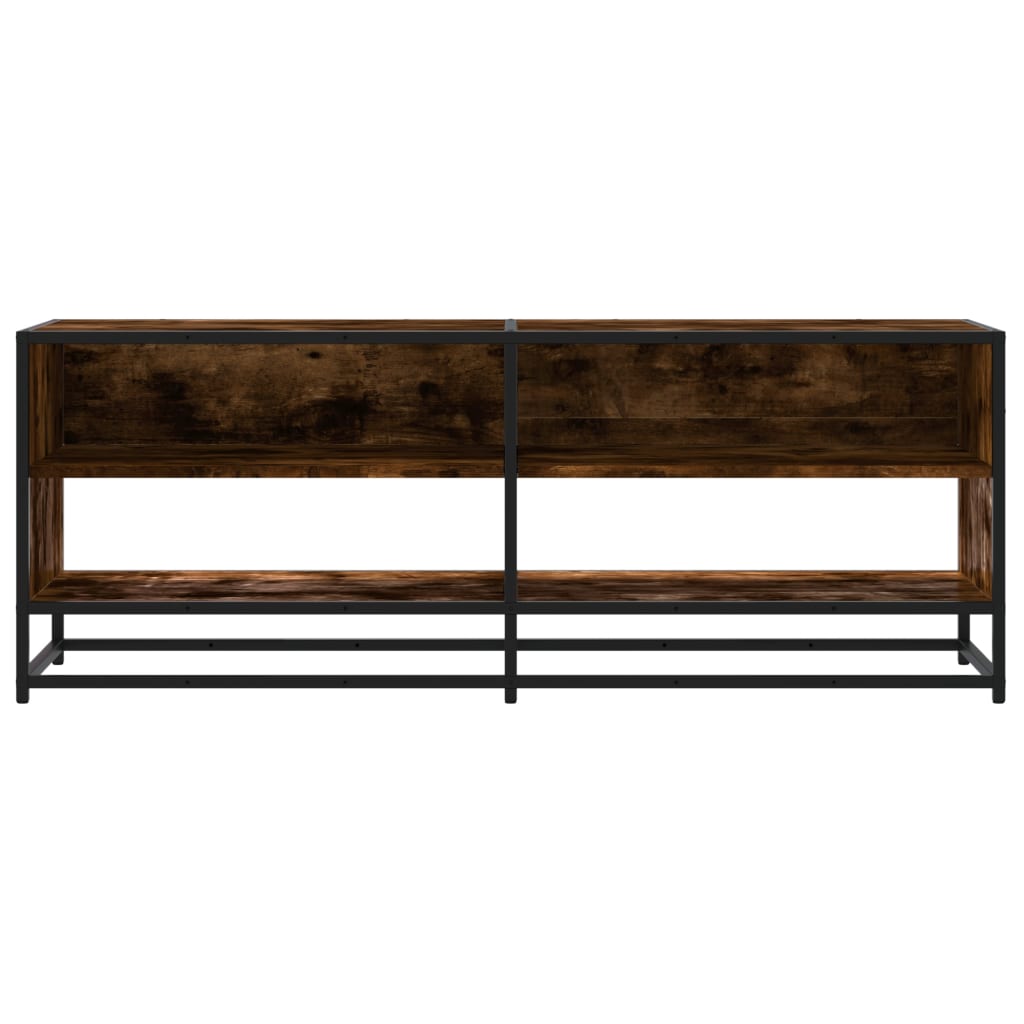 TV Cabinet Smoked Oak 120,5x40x46 cm Engineered Wood and Metal