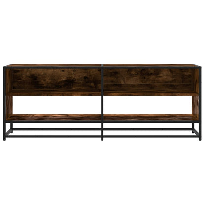 TV Cabinet Smoked Oak 120,5x40x46 cm Engineered Wood and Metal