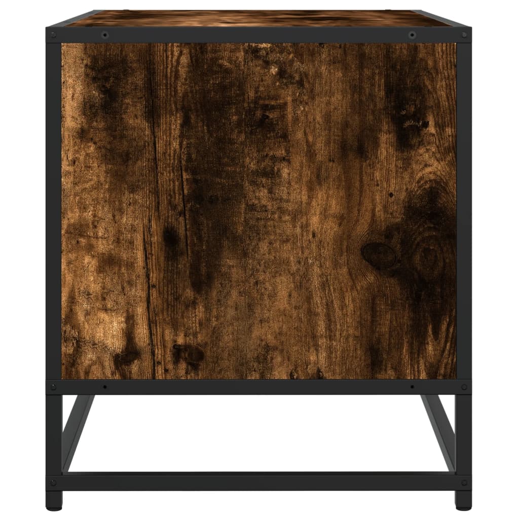 TV Cabinet Smoked Oak 120,5x40x46 cm Engineered Wood and Metal