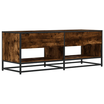 TV Cabinet Smoked Oak 120,5x40x46 cm Engineered Wood and Metal