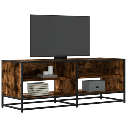 TV Cabinet Smoked Oak 120,5x40x46 cm Engineered Wood and Metal