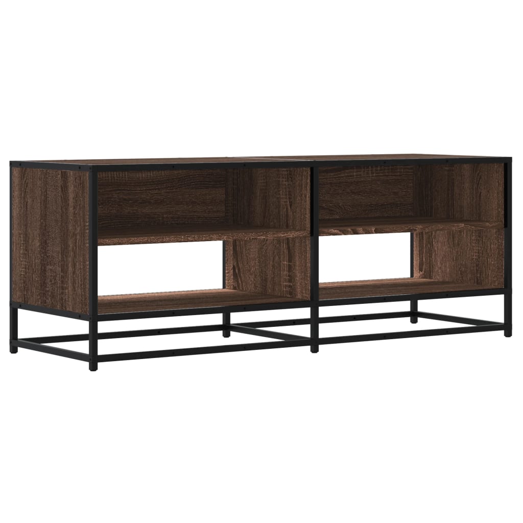 TV Cabinet Brown Oak 120,5x40x46 cm Engineered Wood and Metal