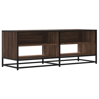 TV Cabinet Brown Oak 120,5x40x46 cm Engineered Wood and Metal