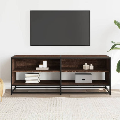 TV Cabinet Brown Oak 120,5x40x46 cm Engineered Wood and Metal
