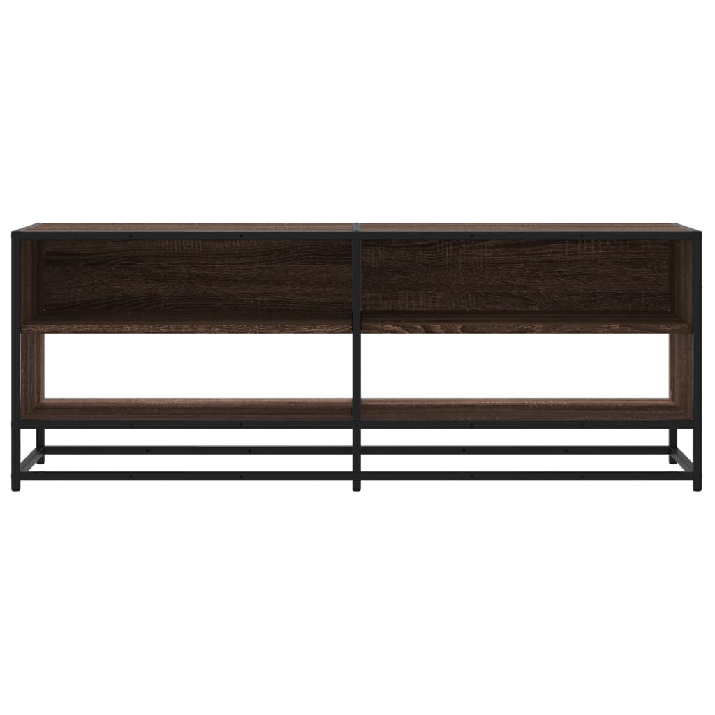TV Cabinet Brown Oak 120,5x40x46 cm Engineered Wood and Metal