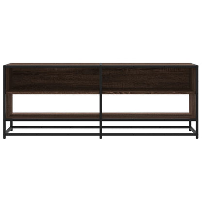 TV Cabinet Brown Oak 120,5x40x46 cm Engineered Wood and Metal