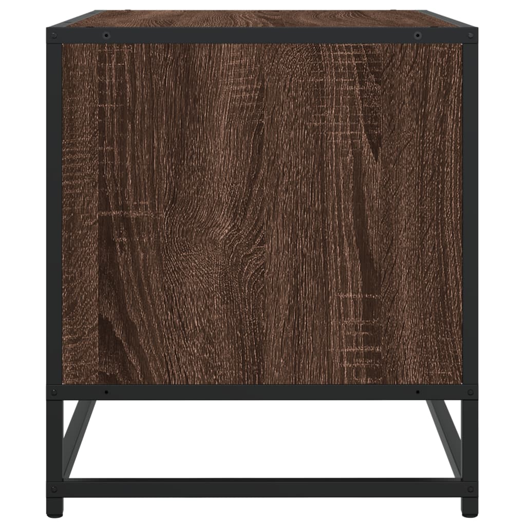 TV Cabinet Brown Oak 120,5x40x46 cm Engineered Wood and Metal