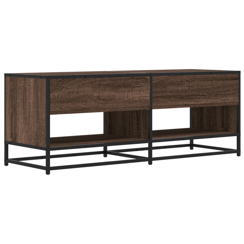 TV Cabinet Brown Oak 120,5x40x46 cm Engineered Wood and Metal