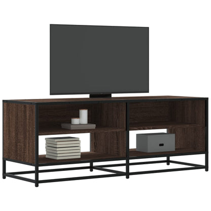 TV Cabinet Brown Oak 120,5x40x46 cm Engineered Wood and Metal